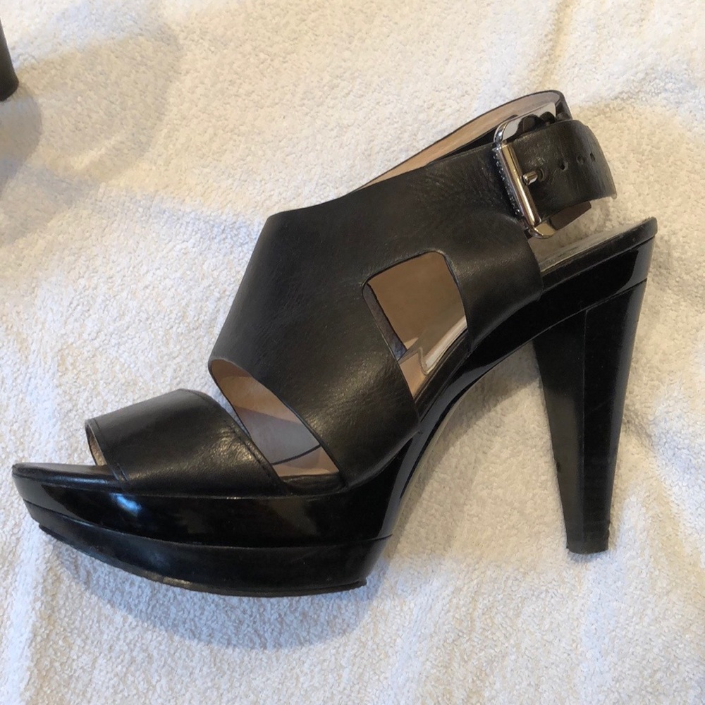 Michael Kors black open toe heels